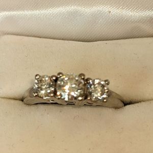Platinum & Diamond Three Stone Ring.